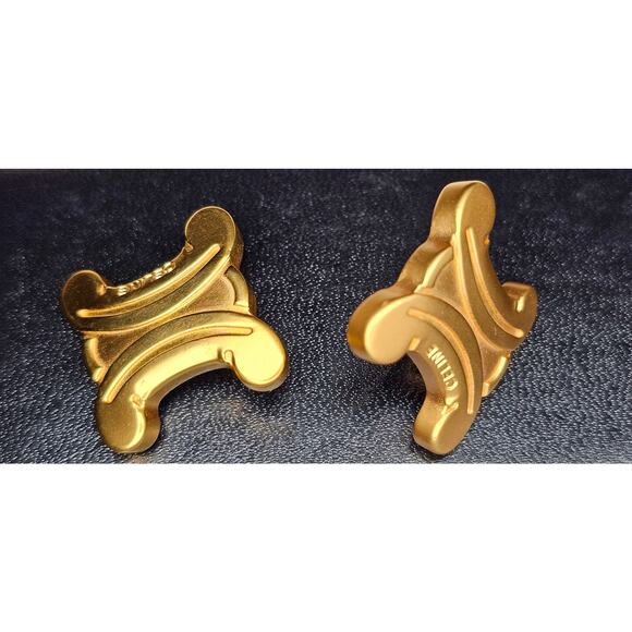 Vintage Celine Triomphe Clip-On Earrings - Picture 5 of 6